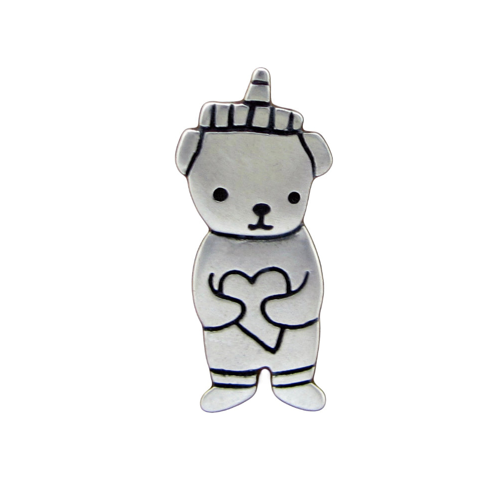 Sterling Silver Honey Bear Charm Necklace on Adjustable Chain