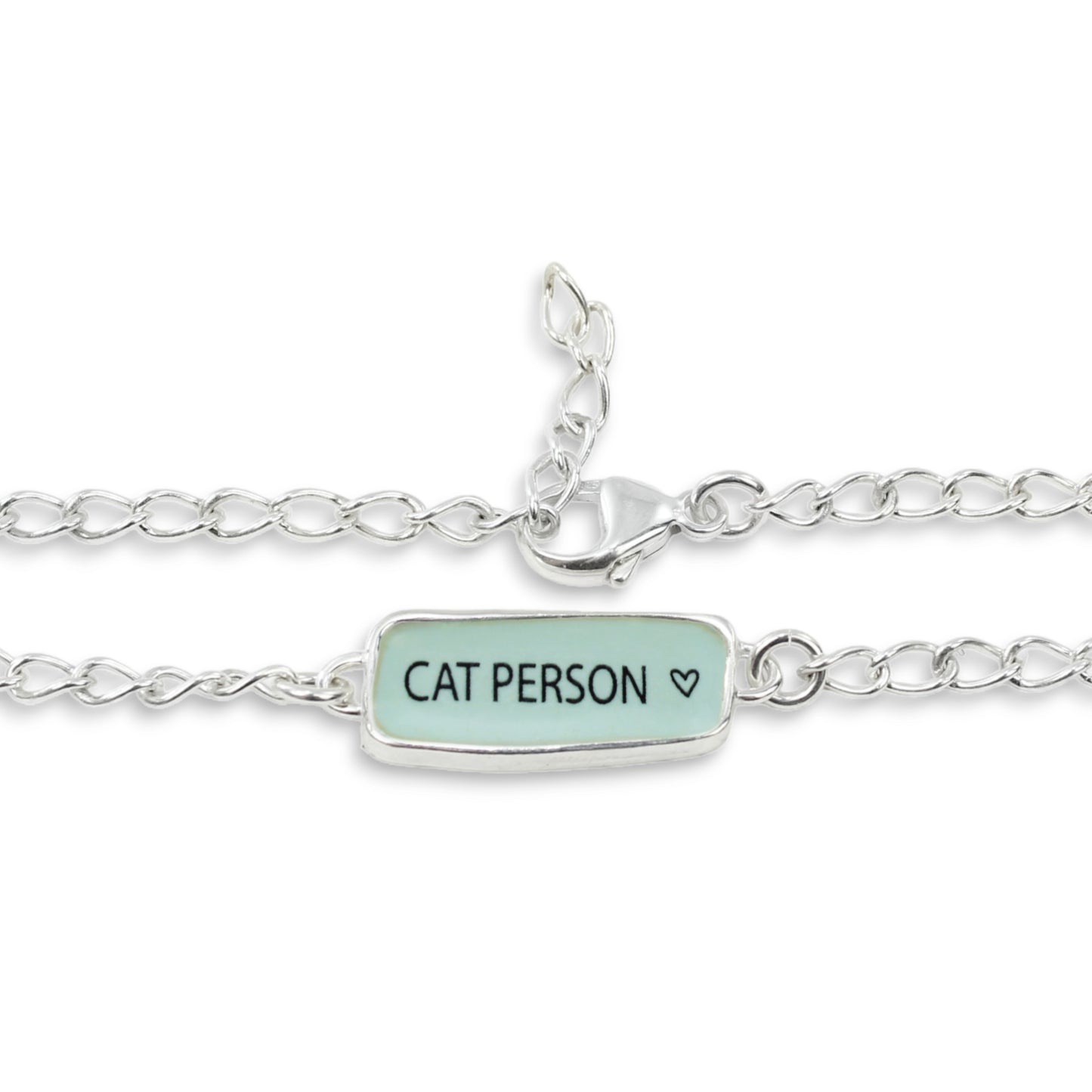 Sterling Silver Reversible "Cat Person" and "Talks to Cats" Bracelet- Adjustable Stackable Cat Bracelet