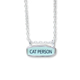 Talks To Cats Necklace - Reversible Cat Person Gift