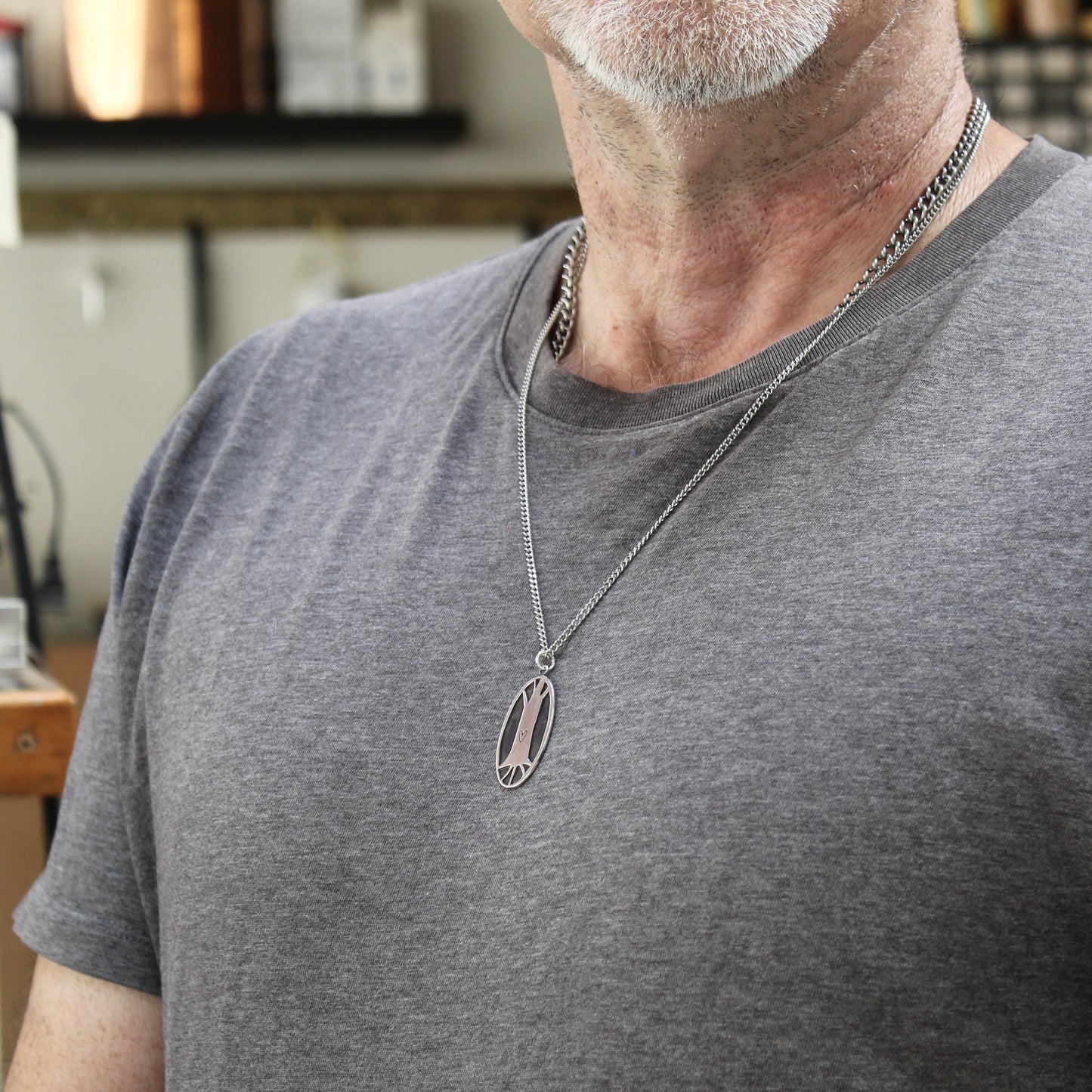 Mens Tree Pendant - Tree with Roots and Heart Charm - Nature Lover Gift for Him