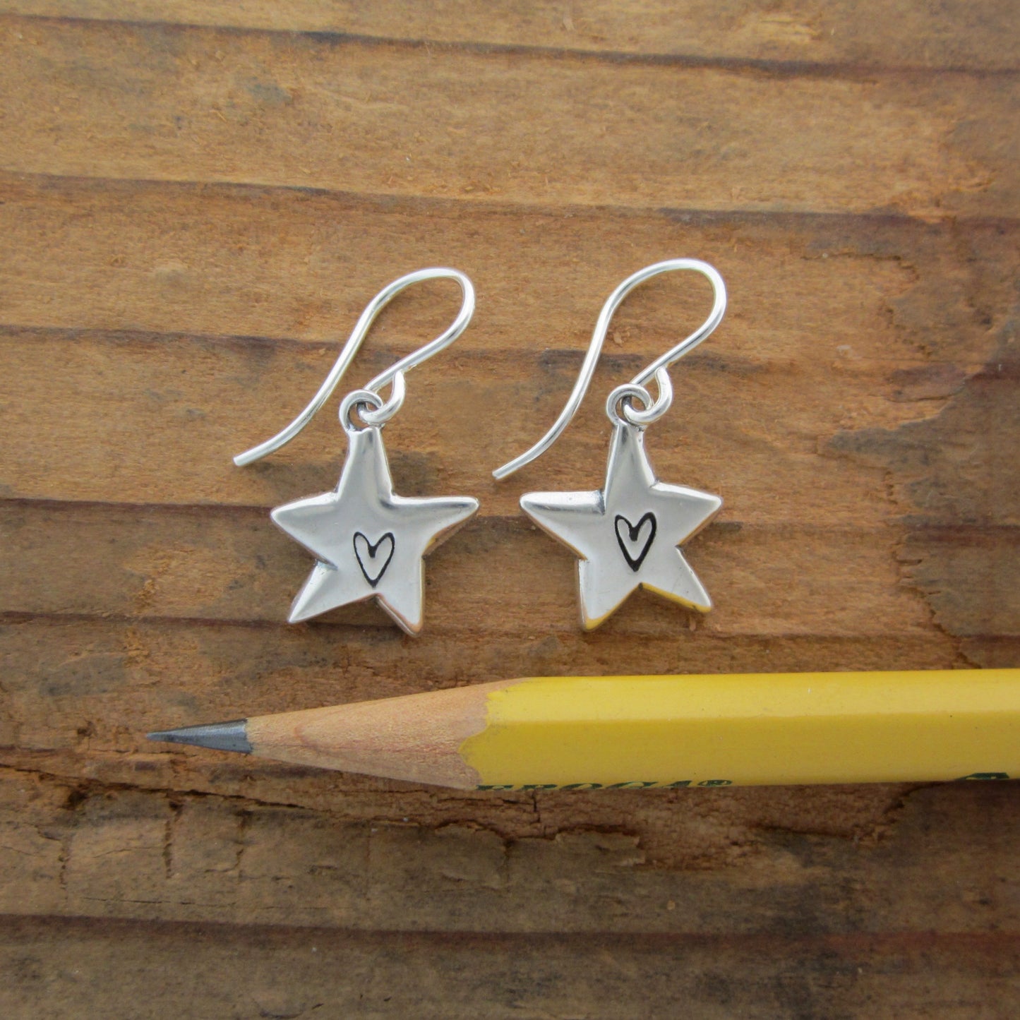 Sterling Silver Star Earrings - Star Dangle Jewelry