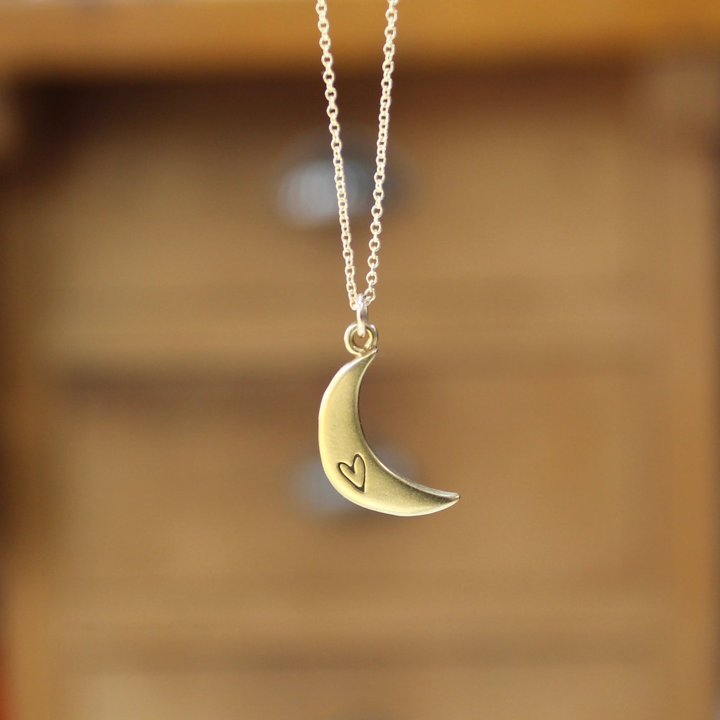 Tiny Gold Crescent Moon Necklace - Sterling Silver Moon Charm Dipped in Gold on a Gold Filled Chain - Adorably Dreamy!