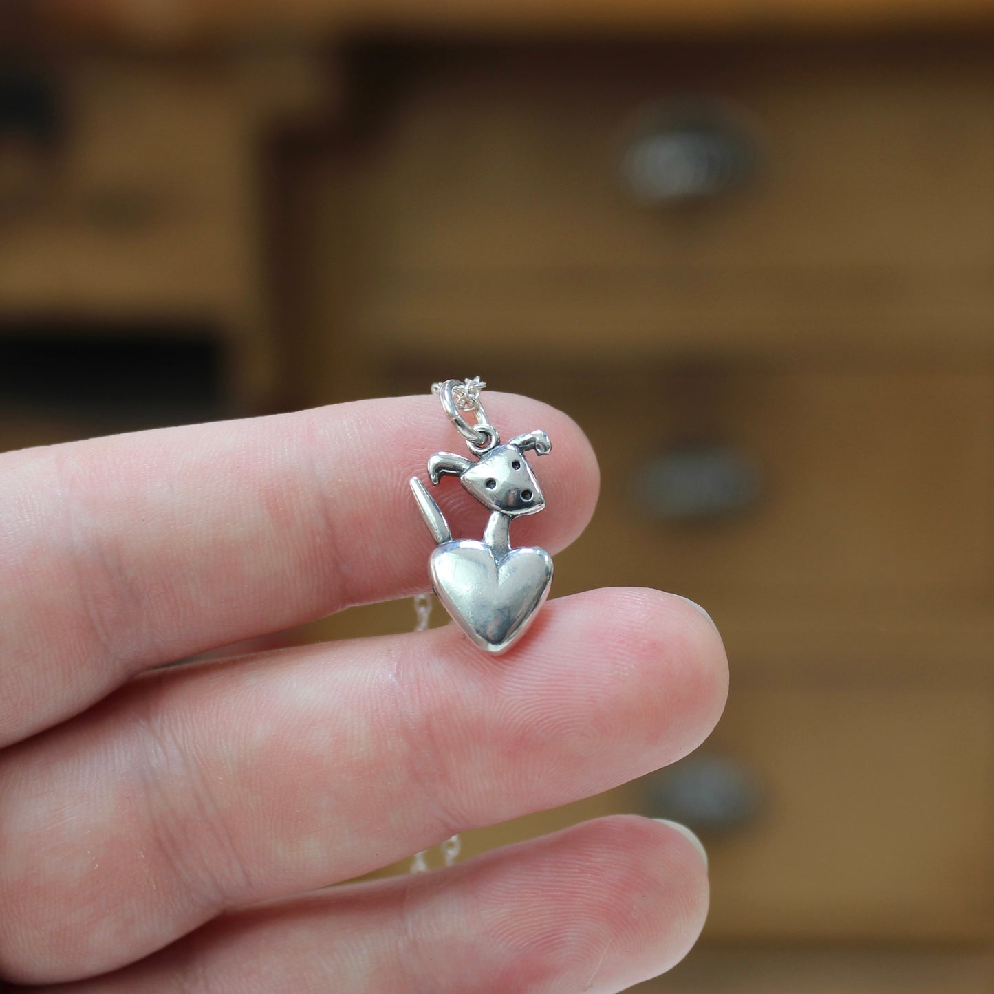 Sterling Silver Mother Daughter Pocket Pup Necklaces