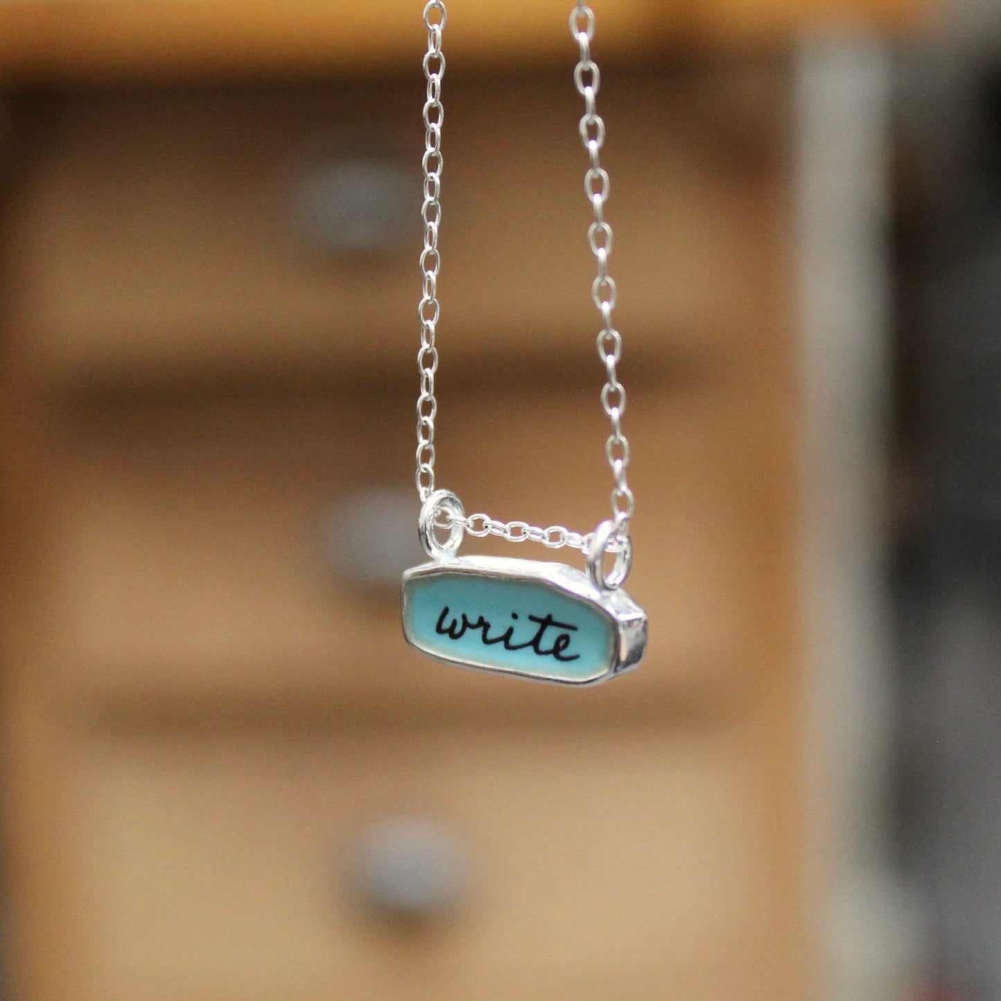 Write Necklace - Reversible Create Pendant for Writers Poets and Storytellers