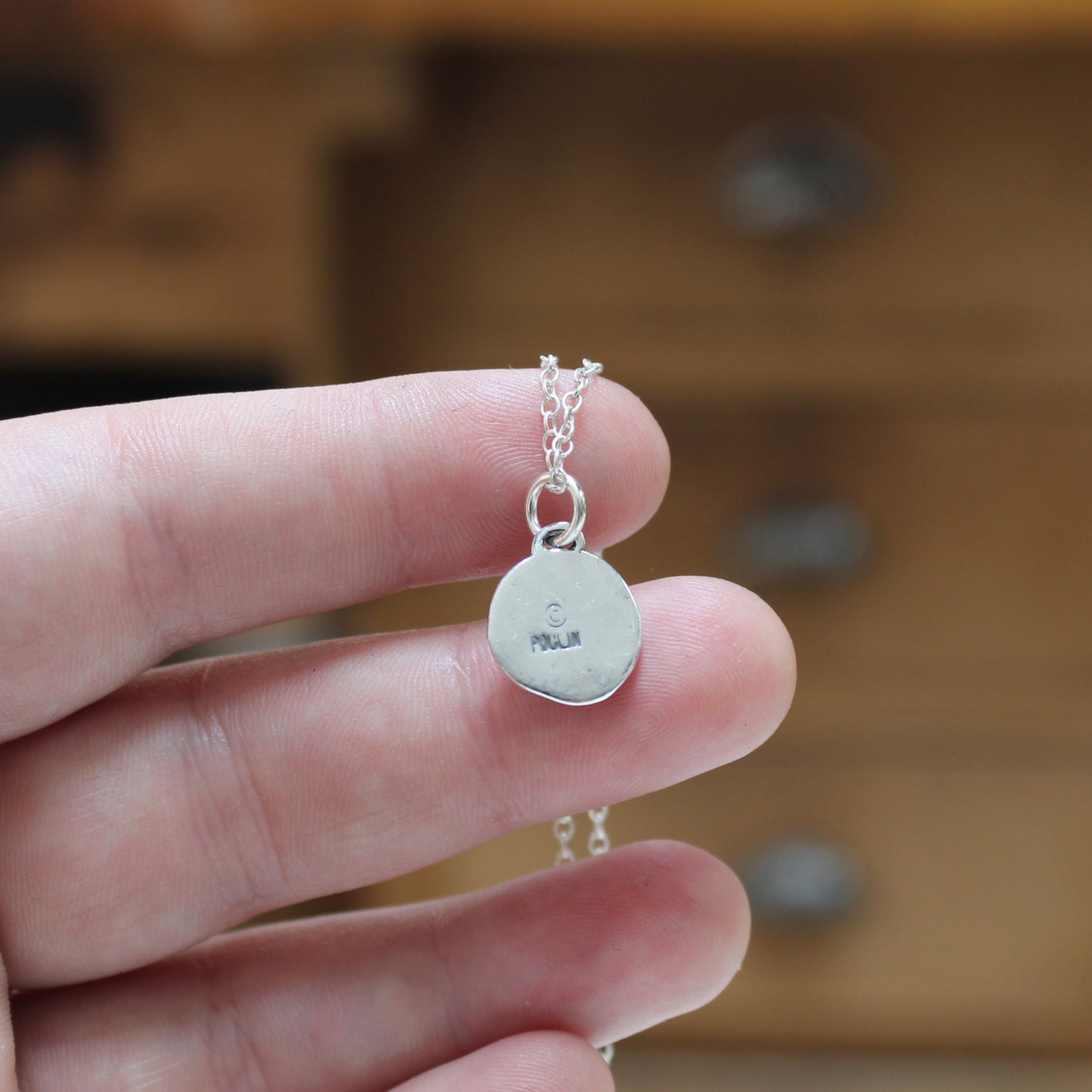 Teeny Tiny Star Charm - Sterling Silver Round Star Charm With Heart on Adjustable Sterling Chain - Cute Gift Idea!