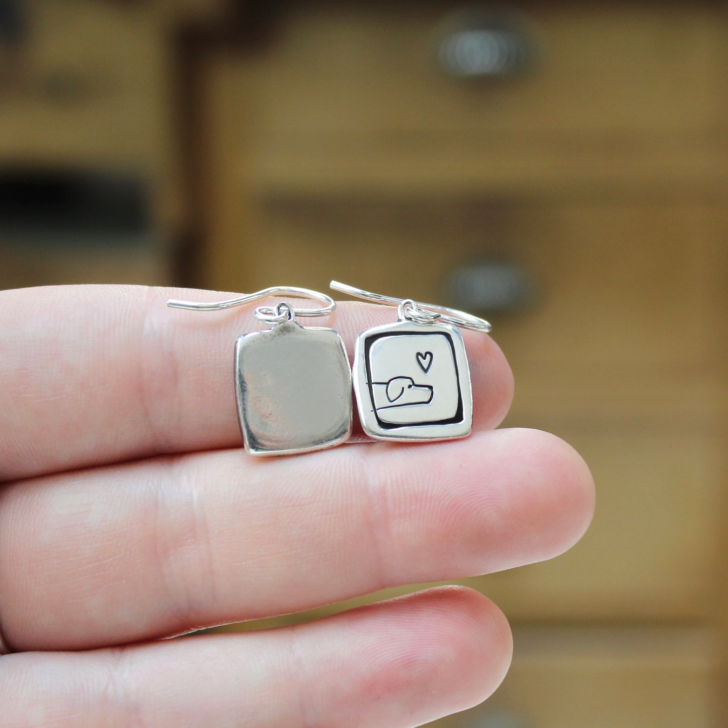 Pointer Dog Earrings - Sterling Silver Dog Charms on French Hook Ear Wires - Cute Dog Gifts!