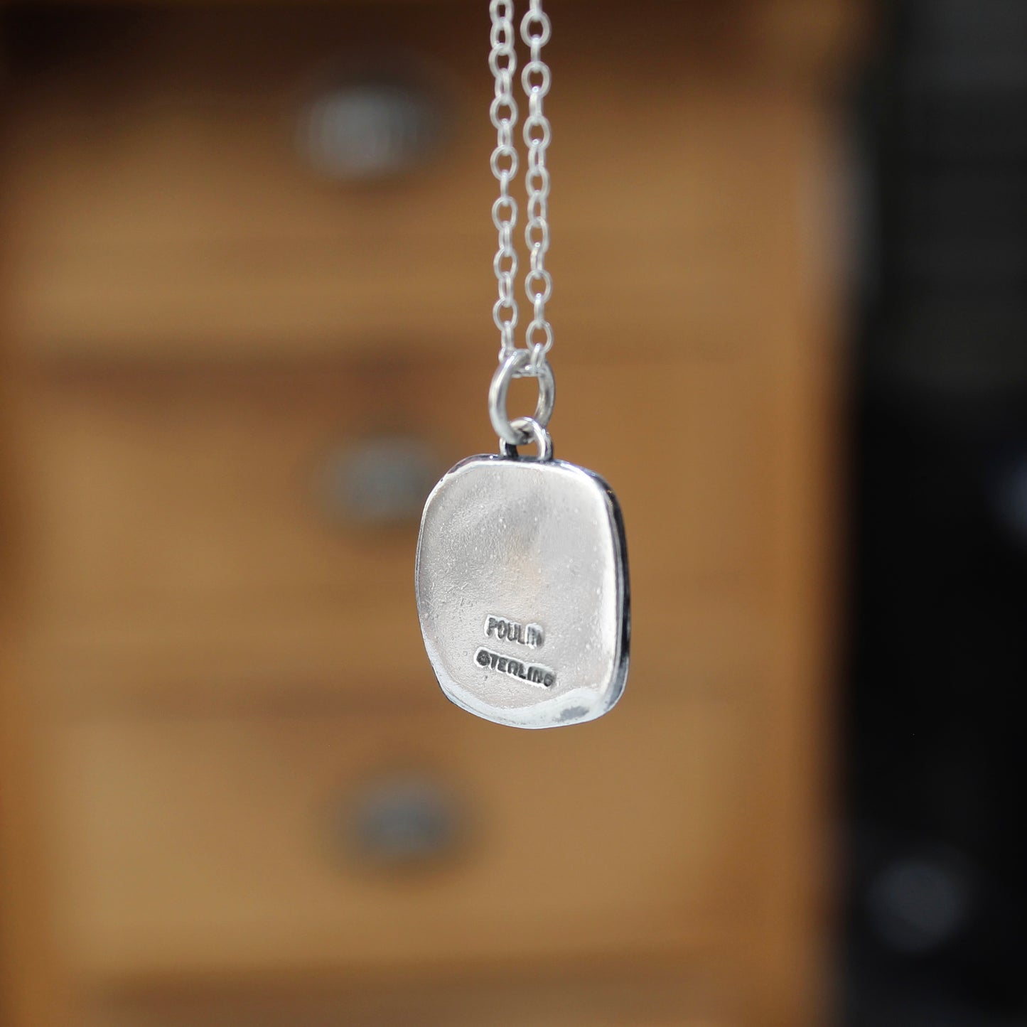 Antennaed Creature Portrait Necklace - Sterling Silver Charm on Adjustable Chain - Cute Alien Necklace!