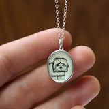 Sterling Silver and Enamel Sheepdog or Bearded Collie Necklace