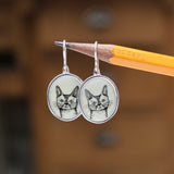 Burmese Cat Earrings - Sterling Silver and Enamel Cat Breed Gift - Sweet Kitten Portrait Jewelry