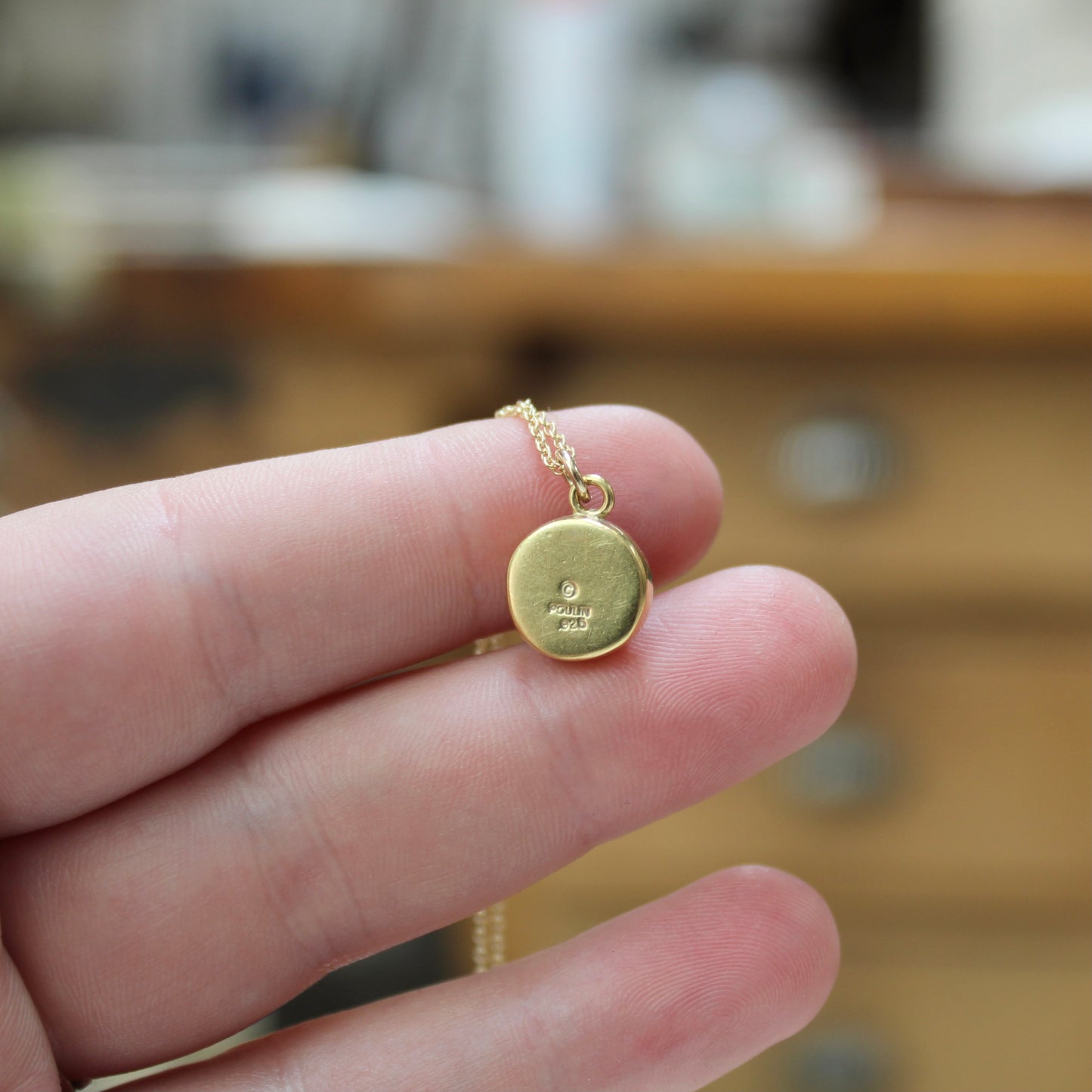 Orange Kyanite Necklace - Prong Set Gold Plated Gemstone Pendant on 16 18 or 20 inch Gold Filled Chain