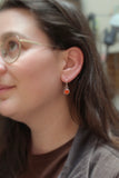 Sterling Silver Orange Carnelian Earrings - Prong Set Gemstone Dangle Earrings