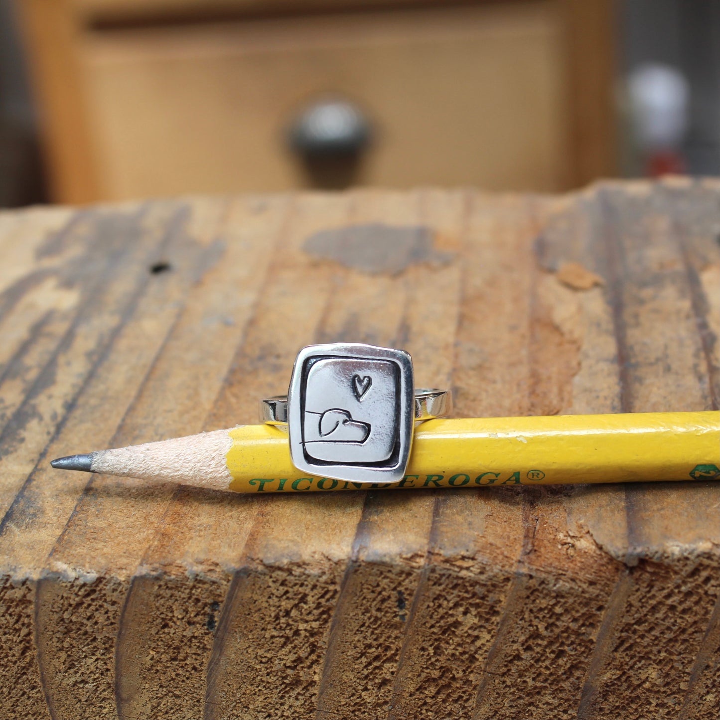 Dog Ring - Sterling Silver Labrador Charm Ring in sizes 5 through 10