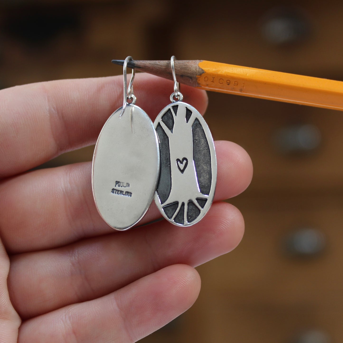 Sterling Silver Tree Earrings - Tree Charm Dangles - Tree Jewelry - Romantic Gifts