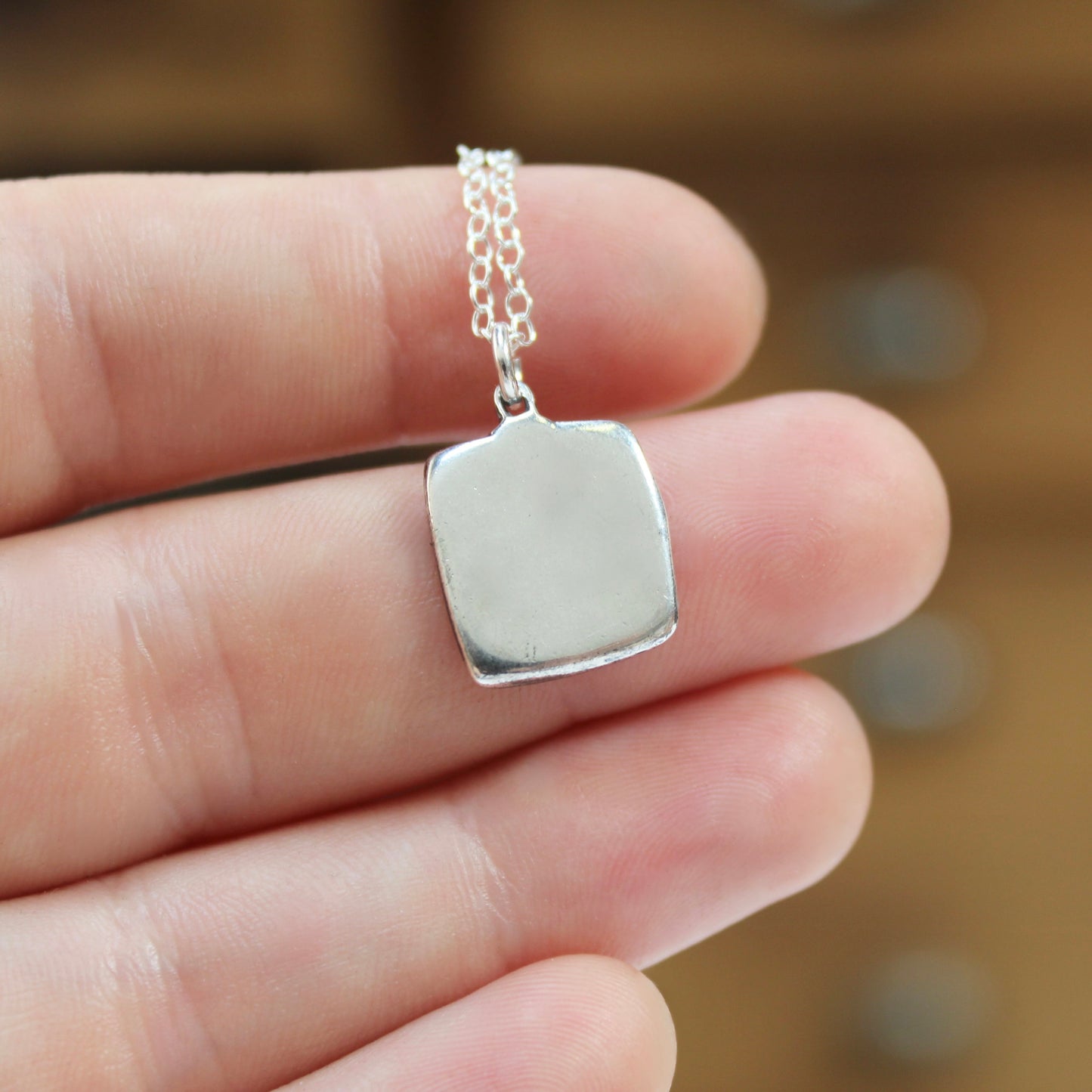 Sterling Silver Cat Charm Necklace - Stick Kitty Pendant - Cat Jewelry