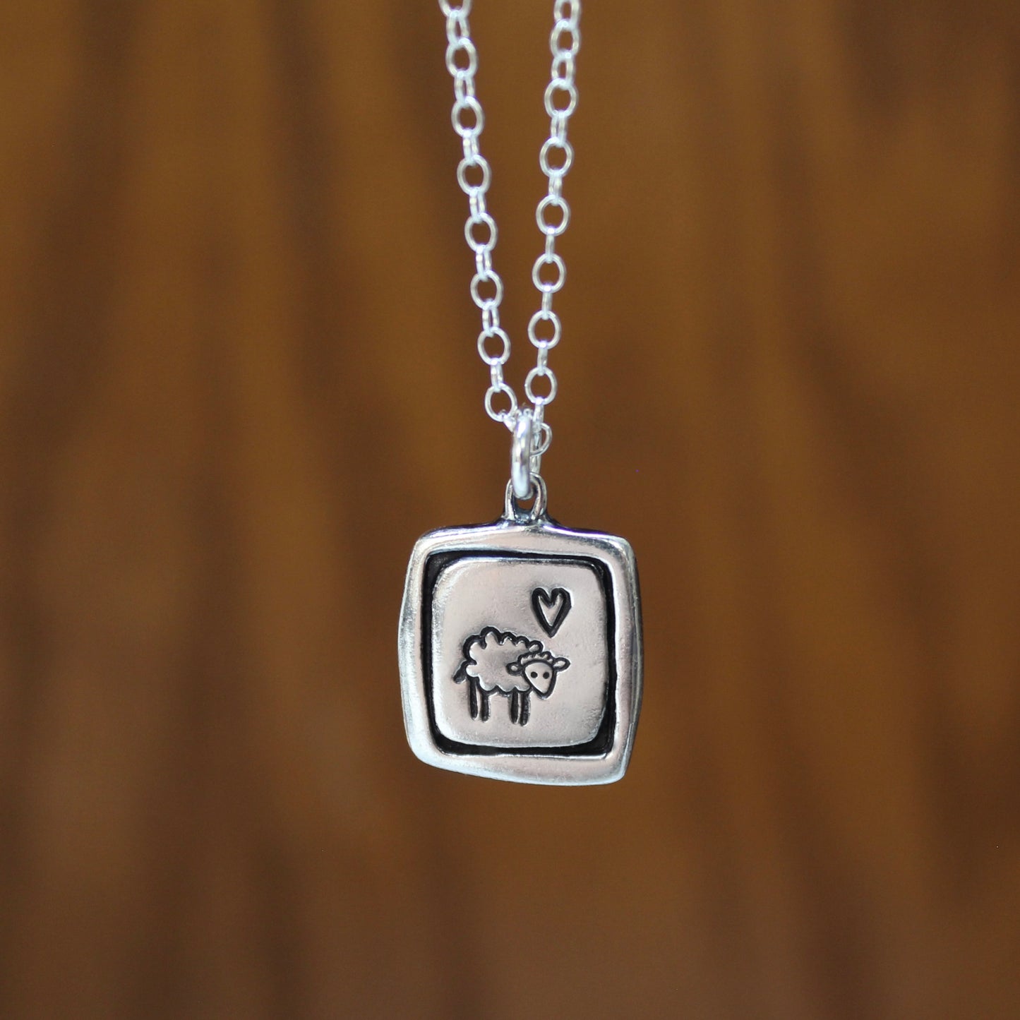 Sterling Silver Sheep Charm Necklace - Lamb Charm Pendant - Sheep Jewelry on Adjustable Chain