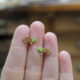 Turtle Post Earrings - Gold Stud Earring with Turtle - Turtle Jewelry and Gifts