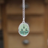 Robot Pendant - Best friends - BFF- Bridesmaids - Mother Daughter - Sisters - Enamel Sterling Silver