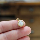 Moonstone Necklace - Prong Set Gold Plated Gemstone Pendant on 16 18 or 20 inch Gold Filled Chain