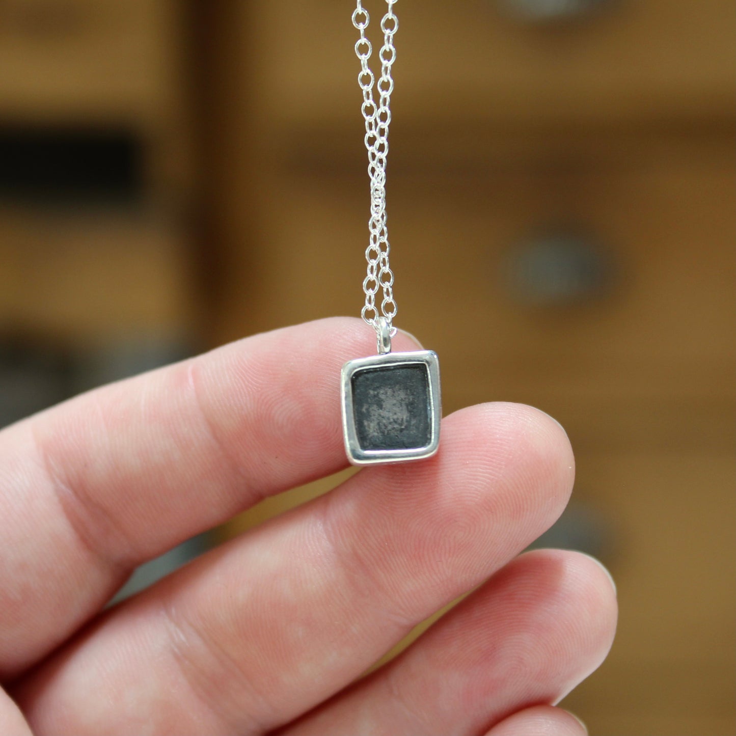 Tiny Rainbow Moonstone Necklace on Adjustable Sterling Chain