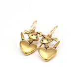 Gold Pocket Pup Charm Earrings