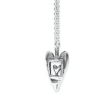 Sterling Silver Love Within Heart Charm Necklace - I Hold Your Heart Charm Necklace on Adjustable Sterling Chain