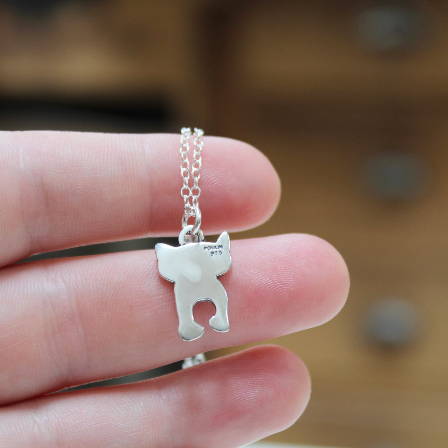 Tiny Dancing Cat Charm Necklace - Adorable Sterling Silver Kitty Charm on Adjustable Chain