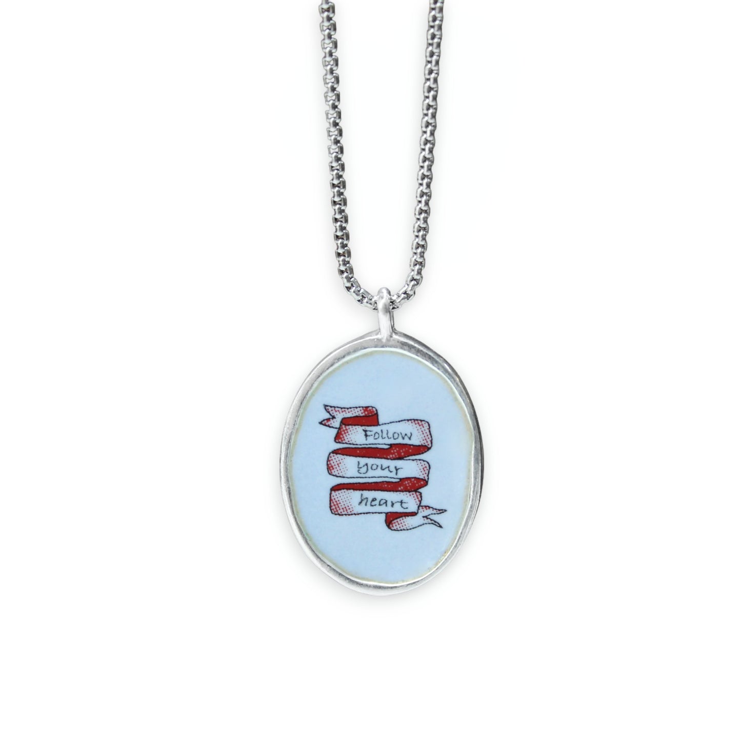 Golden Gate Bridge Pendant - Sterling Silver and Vitreous Enamel Follow Your Heart Charm
