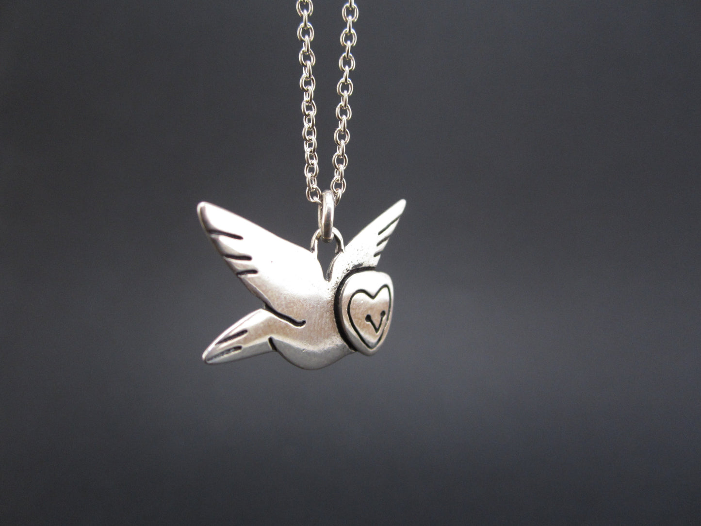 Sterling Silver Mother Daughter Barn Owl Matching Necklace Set for Two People