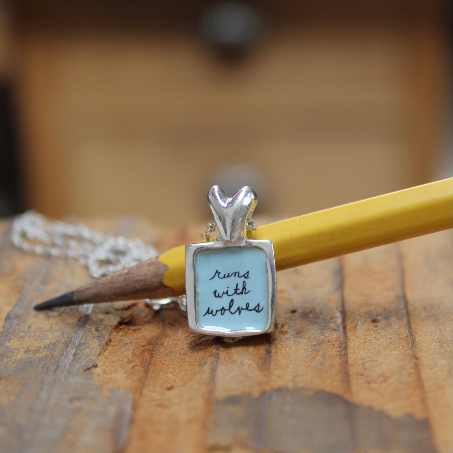 Runs With Wolves Necklace - Howling Wolf Reversible Pendant - Wolf Pack Jewelry