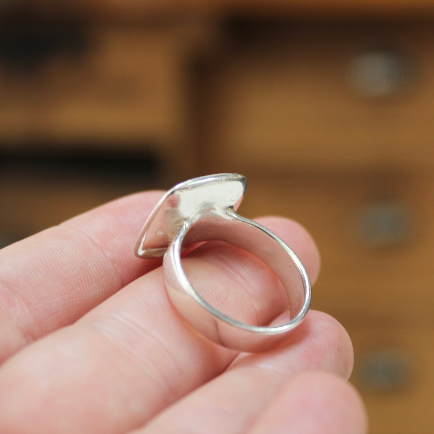 Otter Ring - Sterling Silver Otter Holding a Heart - Statement Jewelry