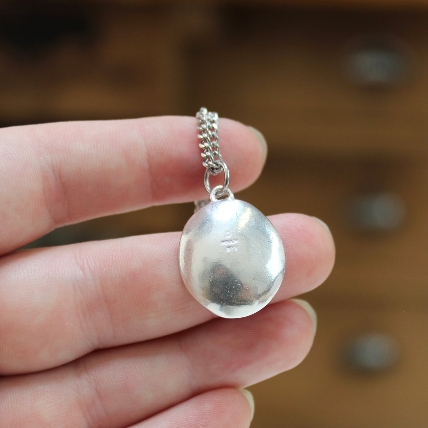 Draw Necklace - Sterling Silver and Enamel Pendant on 24" Stainless Steel Curb Chain - Gifts for Artists