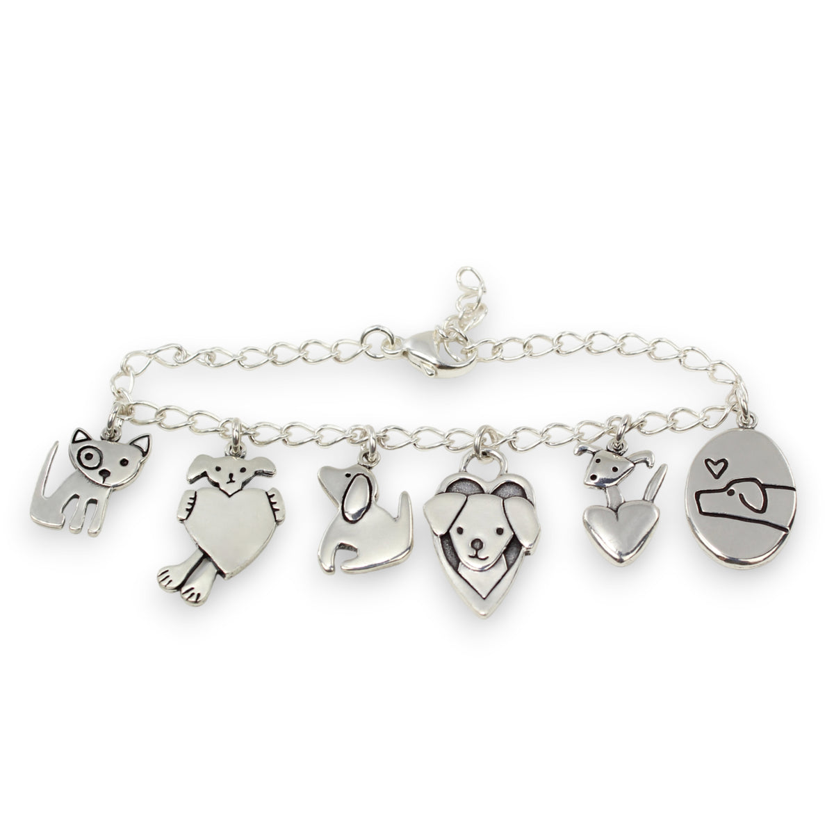 Good Dogs Charm Bracelet - Sterling Silver Bracelet with 6 Dog Charms –  Mark Poulin Jewelry
