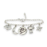 Out Of This World Charm Bracelet - Sterling Silver Bracelet with Space Themed Charms