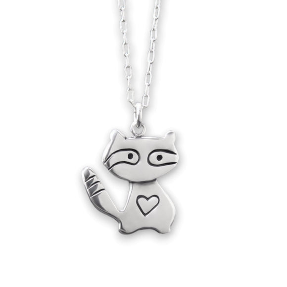 Sterling Silver Little Raccoon Necklace