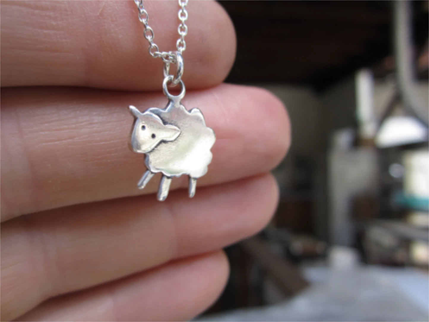 Sterling Silver Mother Daughter Sheep Necklaces - Charm Set for Two