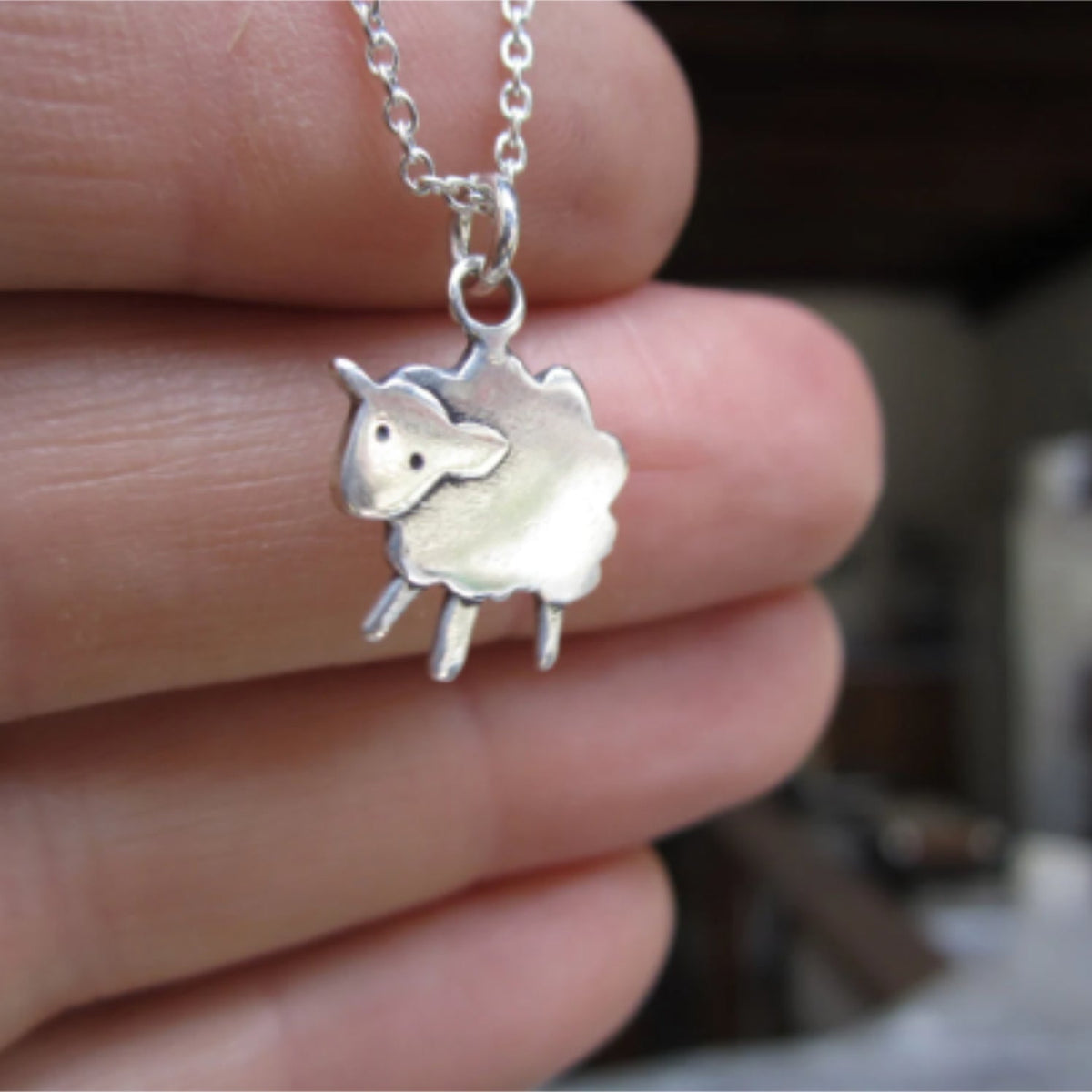 Sterling Silver Mother Daughter Sheep Necklaces - Charm Set for Two