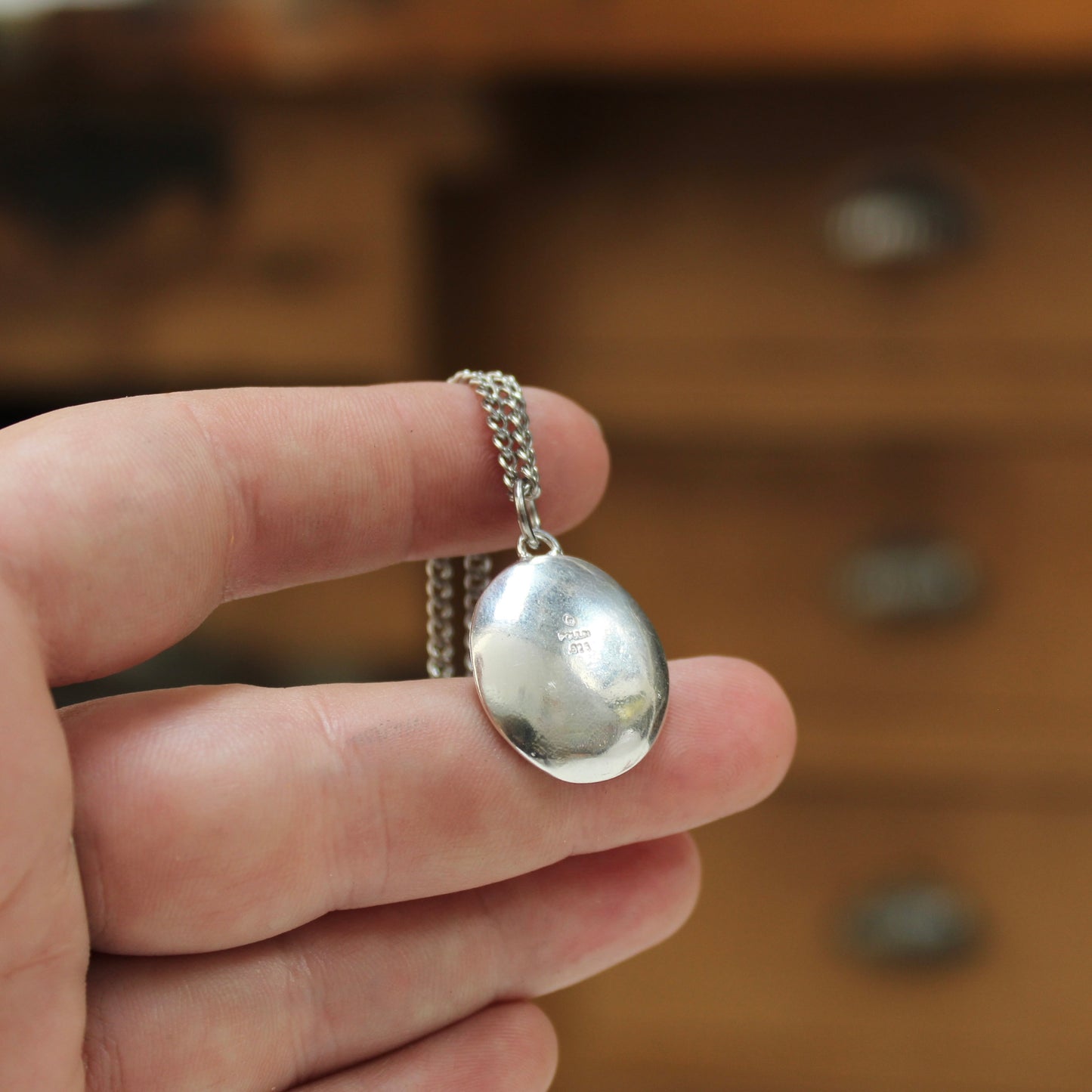 Sterling Silver Vintage Looking Rabbit Pendant for Men and Women on 24 inch Stainless Steel Curb Chain