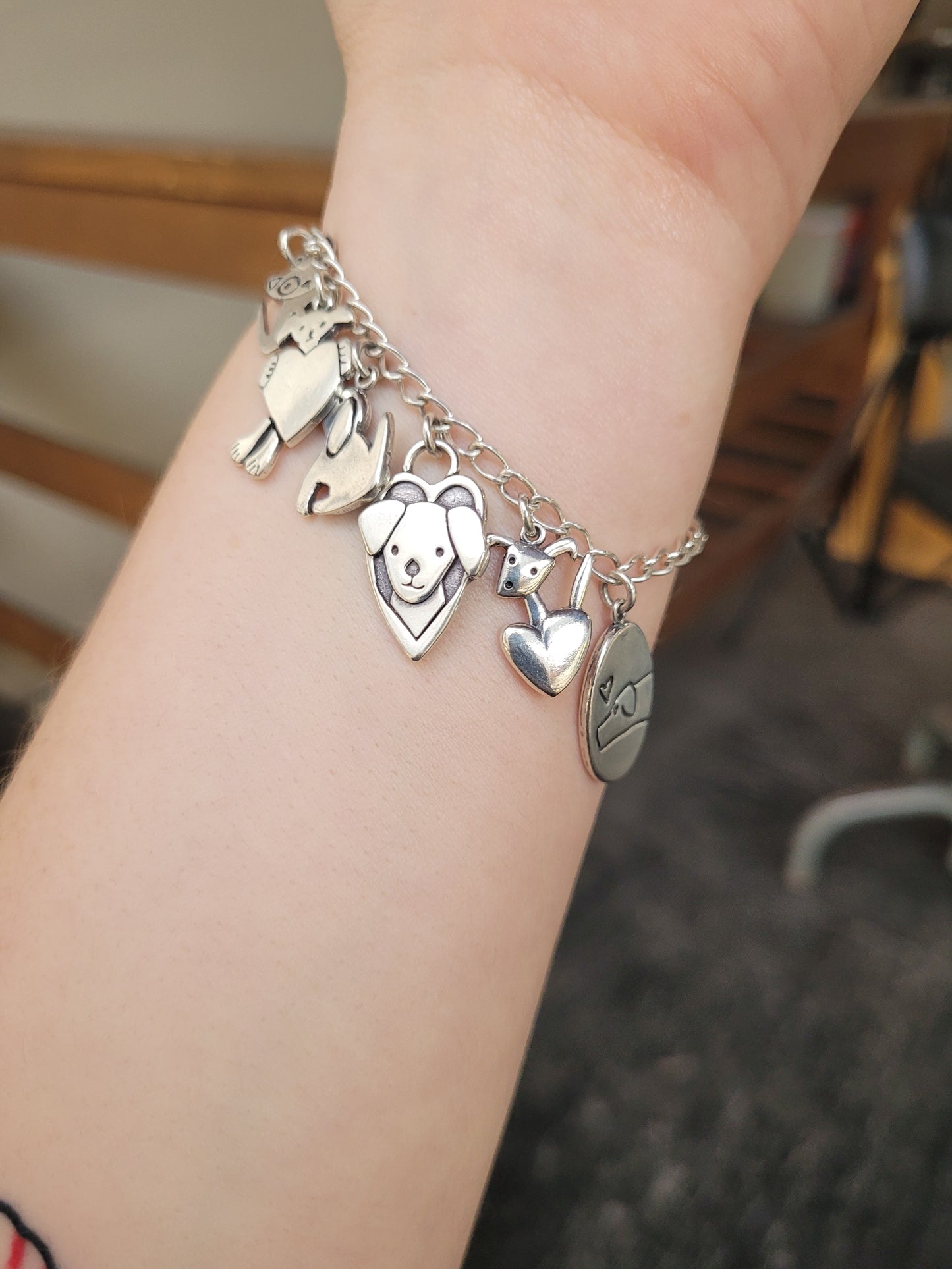 Good Dogs Charm Bracelet - Sterling Silver Bracelet with 6 Dog Charms - Unique Handmade Original Dog Charm Designs