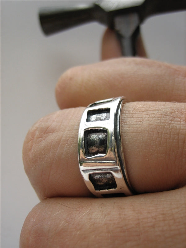 Rustic Sterling Silver Band Ring for Men and Women