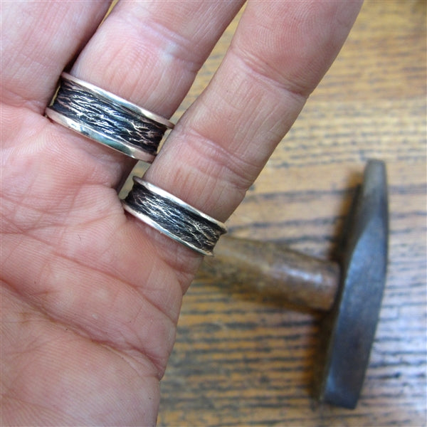 Woodsy Sterling Silver Band Ring - Comfortable Band Ring