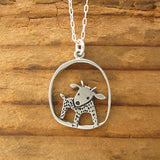 Sterling Silver Goat Charm Necklace on an Adjustable Sterling Chain