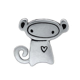 Sterling Silver Monkey Charm Necklace on an Adjustable Sterling Chain