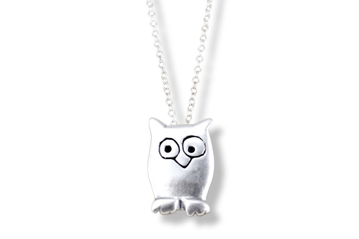 Sterling Silver Owl Charm Necklace on an Adjustable Chain
