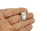 Sterling Silver Owl Charm Necklace on an Adjustable Sterling Chain