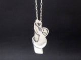 Sterling Silver Tree Sloth Charm Necklace on an Adjustable Sterling Chain