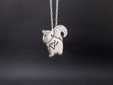 Sterling Silver Squirrel Charm Necklace on an Adjustable Sterling Chain