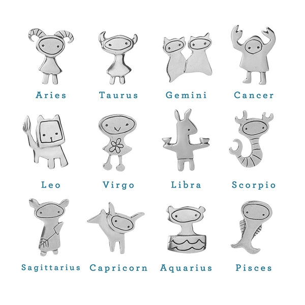 Sterling Silver Aries Charm Necklace on Adjustable Chain