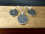 10th Anniversary Necklace- Oval Sterling Silver Who's Counting Necklace on Adjustable Chain
