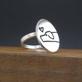 Oval Sterling Silver Love My Dog Ring