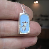 Sterling Silver and Enamel Goat Necklace
